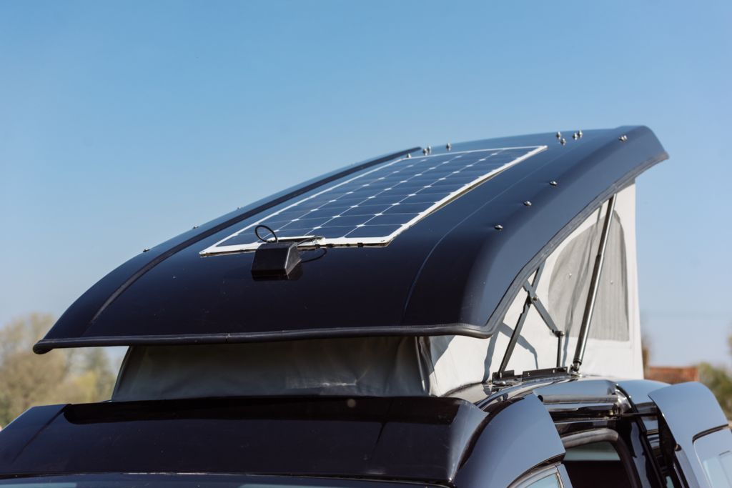 Solar panel on campervan