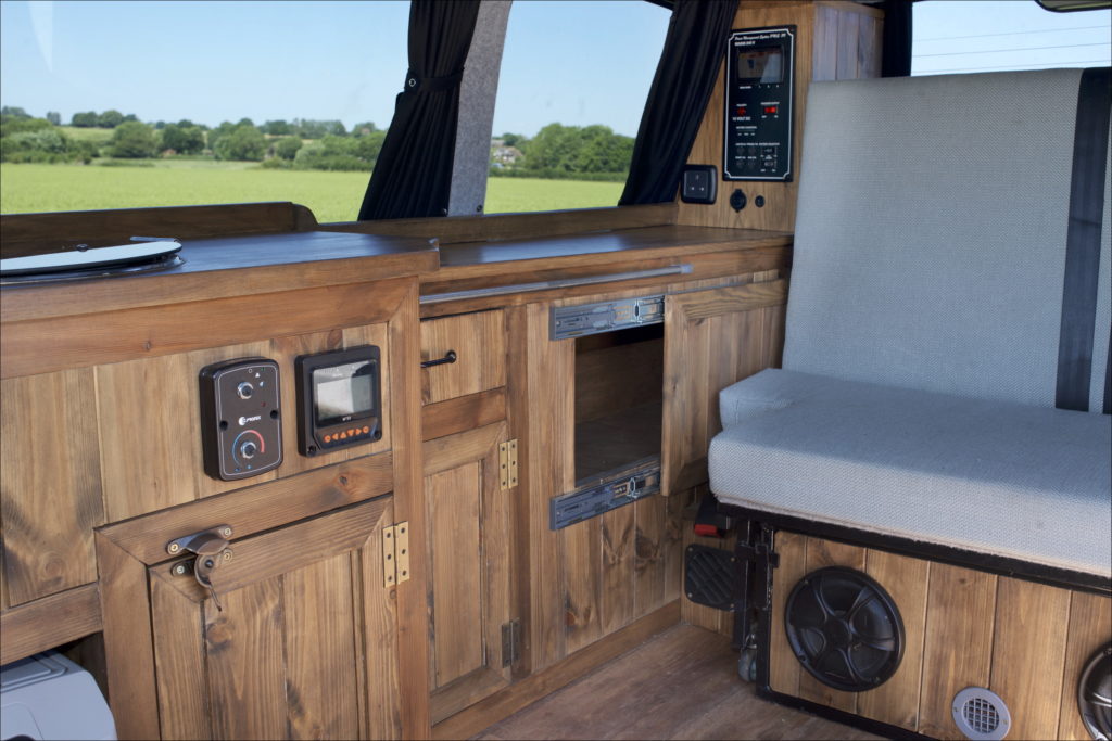 wooden camper van interior