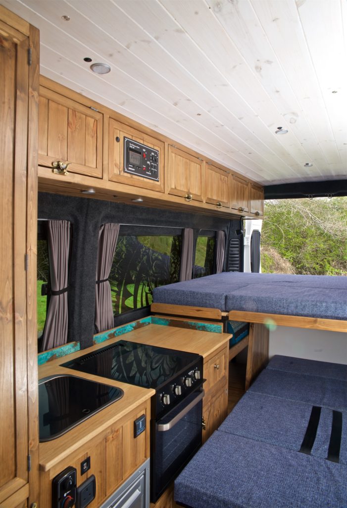 large camper van 2 double beds