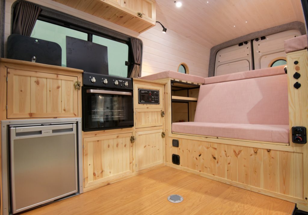 Natural wooden interior campervan VW crafter