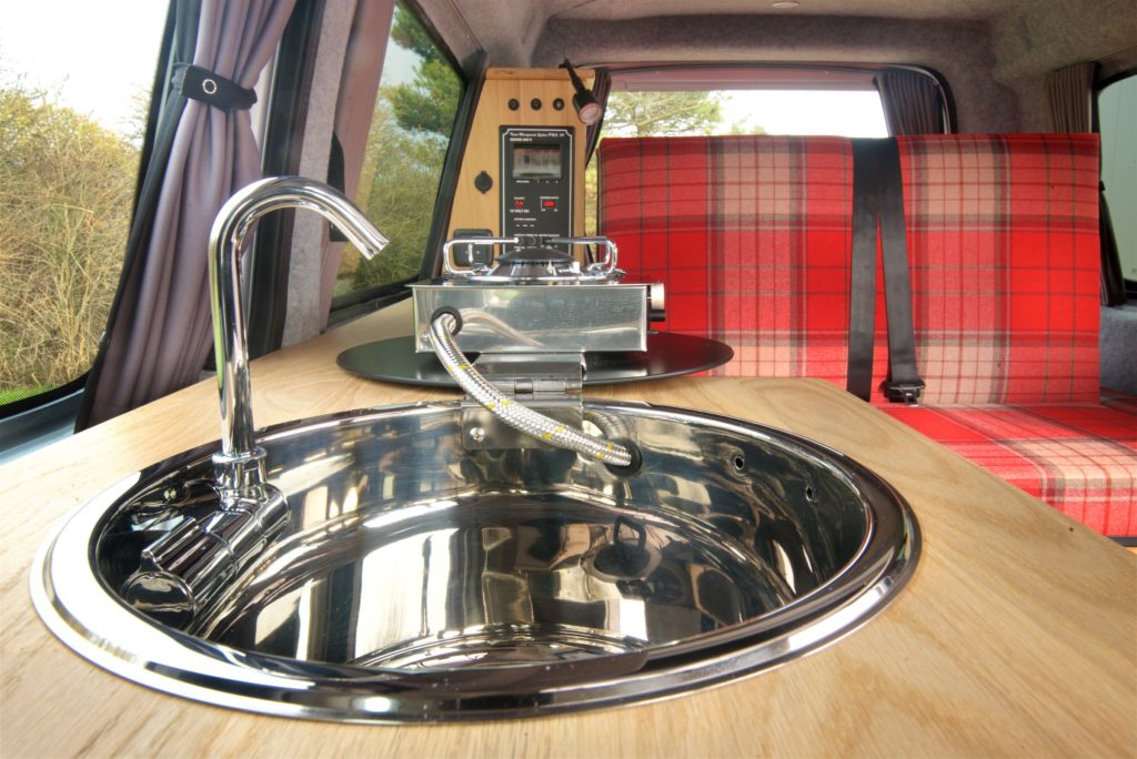 VW caddy campervan conversion CAN foldy sink