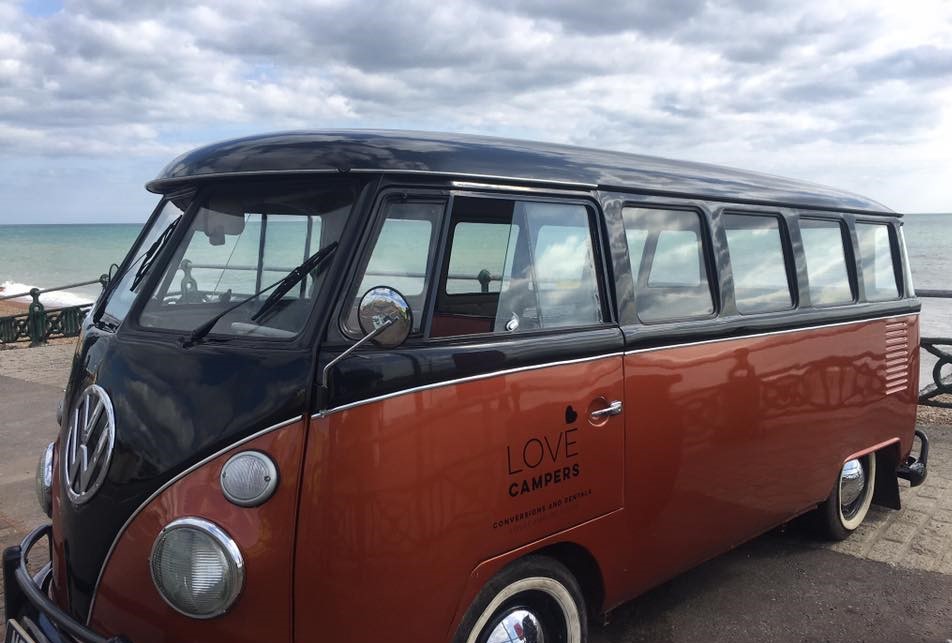 Love Campers VW Splitty on the beach