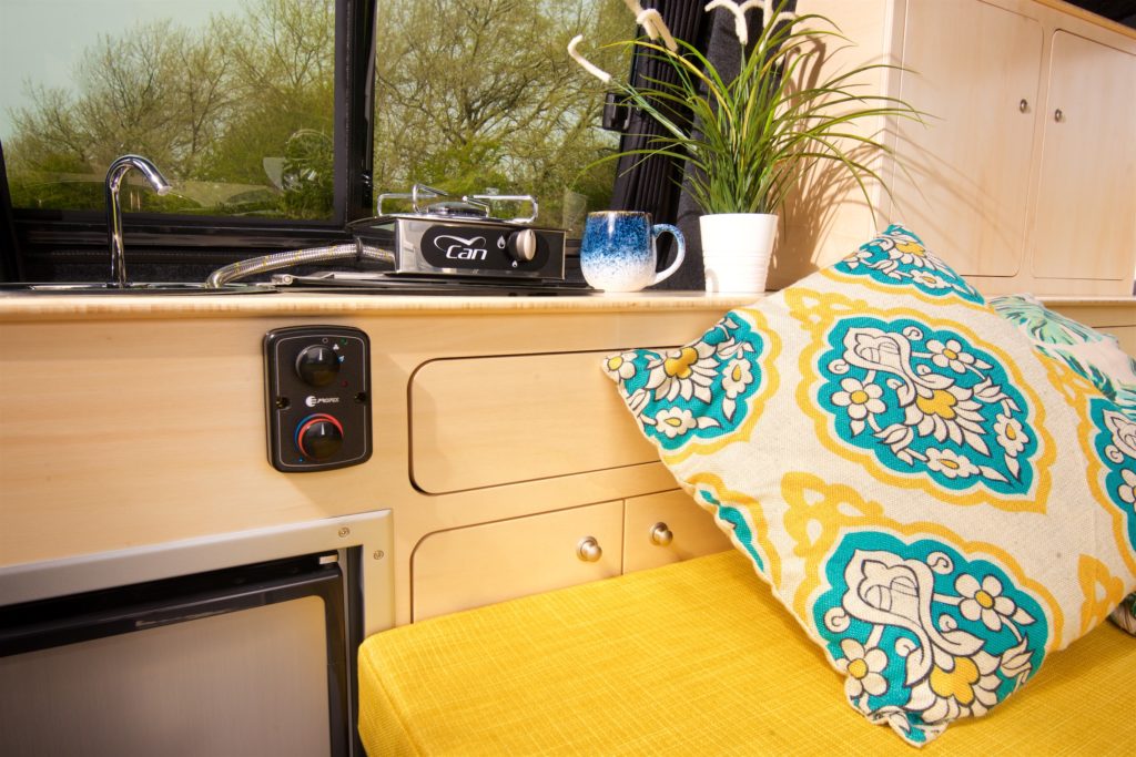 colourful campervan interior