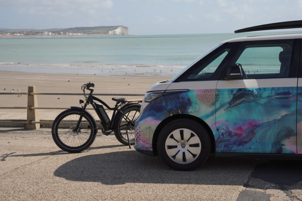 VW ID Buzz electric campervan with electric bike review